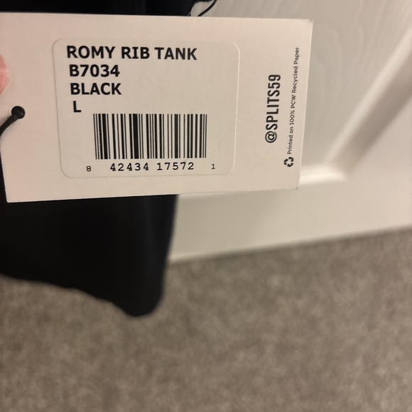 Splits 59 black tank top new with tags large - Picture 2 of 4